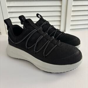 MENS US 7 UGG CA78 HERITAGE TRAINER NUBUCK SHOE SPORTY SLIP-ON SNEAKER  BLACK